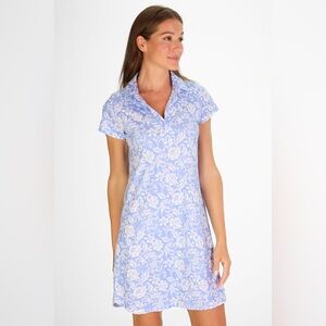 Duffield Lane KIT COLLARED DRESS IN BLUE SKY BLOSSOMS